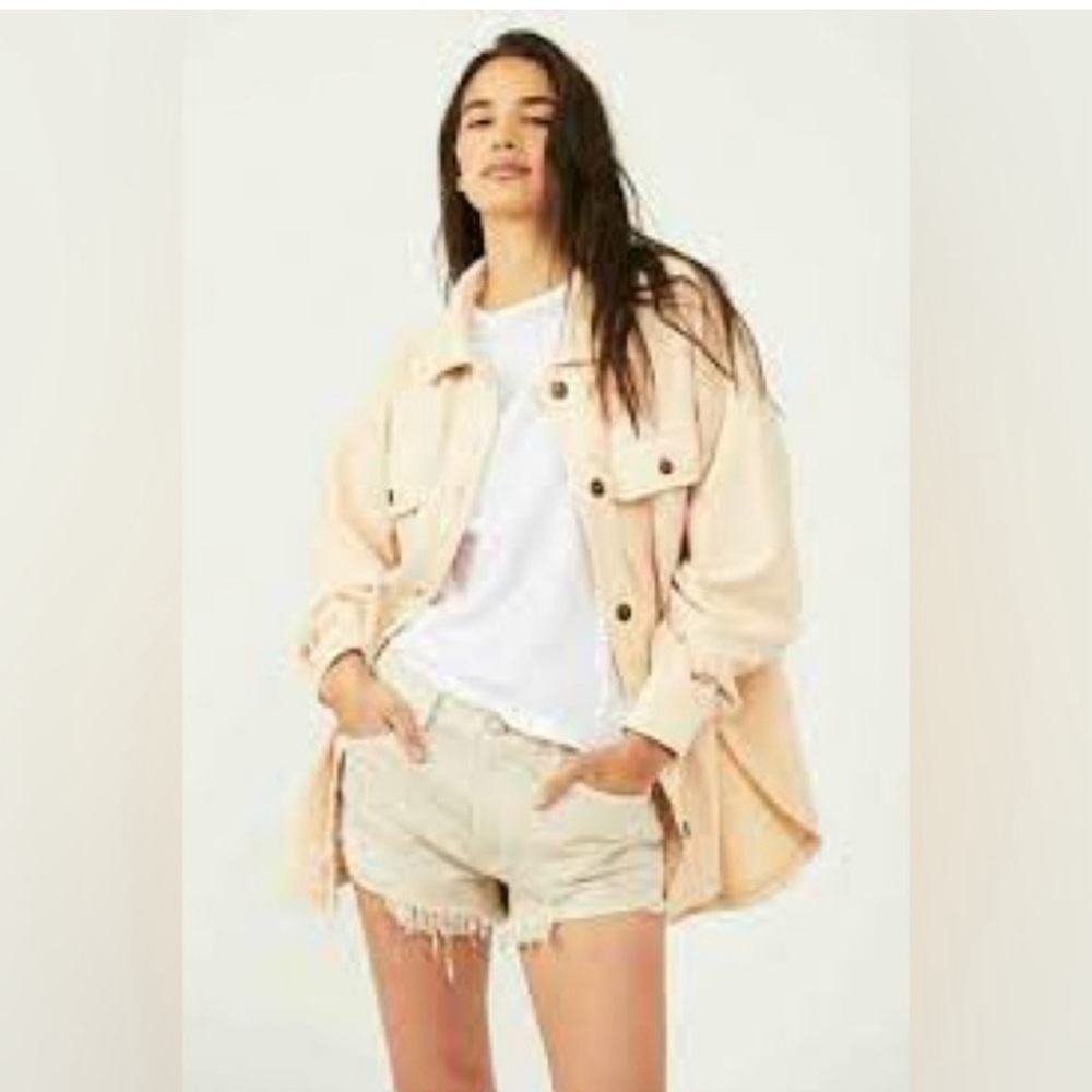 NWOT Free People Ruby Cream Flannel Shacket